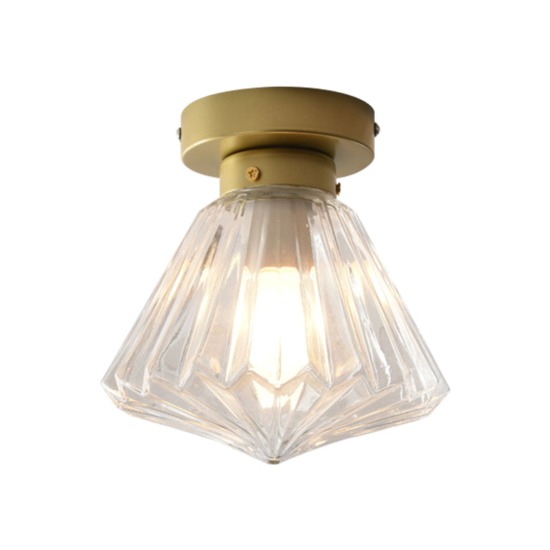 Colonial Clear Glass Scalloped Ceiling Fixture For Kitchen 6.5/7 W