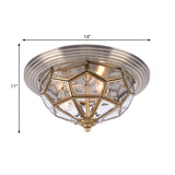 Prism Bedroom Flush Mount Light Clear Beveled Glass Brass Finish 14/18 2/3 Bulbs