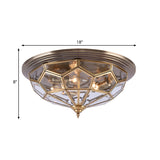 Prism Bedroom Flush Mount Light Clear Beveled Glass Brass Finish 14/18 2/3 Bulbs