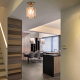Brass Frosted Glass Ceiling Flush Mount Lamp Colonialist Style For Living Room