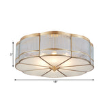 Ribbed Glass Gold Ceiling Flush Mount Lamp - Clover Design With 3/4 Heads Available In 14 Or 18