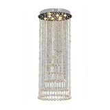 Minimalist Crystal Ball Flush Mount Lighting - 8 Lights In Nickel Finish