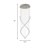 Modern Style 6-Light Nickel Flushmount Crystal Flush Ceiling Light For Corridor - Spiral Design