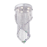 Crystal Ball Spiral Flush Mount Ceiling Light With 5 Minimalist Lights - Nickel Finish For Bedroom