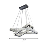 Minimalist Black Crystal Led Rectangle Chandelier For Dining Room Pendant Lighting