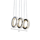 Contemporary Black Crystal Led Pendant Light For Living Room With Down Lighting