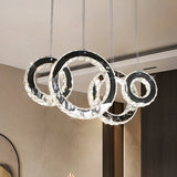 Contemporary Black Crystal Led Pendant Light For Living Room