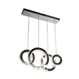 Contemporary Black Crystal Led Pendant Light For Living Room