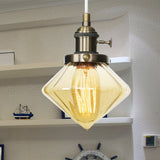Height Adjustable Industrial Hanging Pendant Light - 1-Light Indoor Black/Bronze/Brass Finish With