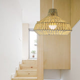 Traditional Beige Ceiling Pendant Light - 1 Head Living Room Hanging Lamp With Urn Paper Shade