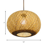 Wooden Pendant Light With Bamboo Shade And Modernist Touch