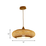 Wooden Pendant Light With Bamboo Shade And Modernist Touch