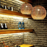 Bamboo Sphere Pendant Lighting Kit - 12’/16’/19.5’ Wide Wood Hanging Lamp With 1 Bulb