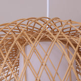 Rustic Bamboo Lantern Pendant Light With 1 Bulb - Perfect For Teahouse