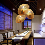 Handmade Wood And Bamboo Pendant Light Fixture With Modernist Style