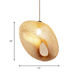 Handmade Wood And Bamboo Pendant Light Fixture With Modernist Style