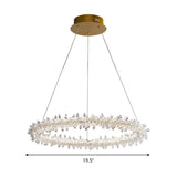 Modern Led Crystal Chandelier - Elegant Brass Ceiling Pendant Light For Living Room