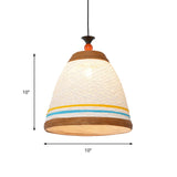 Modern Rattan Hanging Pendant Light - 10/14/16 Wide Tapered Ceiling Lamp 1 Bulb Yellow/Brown
