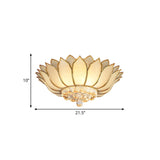 Traditional Gold Flush Mount Light With Scalloped Cream Glass Shades - 4/6 Lights 21.5/23.5 Wide