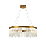 Modern Crystal Tube Hanging Chandelier | Led Brass Ceiling Pendant Light Warm/White 16/23.5/31.5