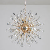Modern Gold Crystal Beaded Sputnik Pendant Light - 12 Hanging Crystals