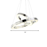 Faceted Crystal Led Chandelier Light In Chrome Ring Pendant Design - Available 3 Warm/White/Natural