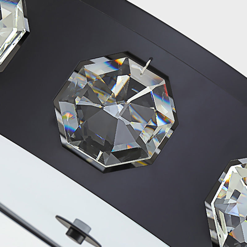 Modern Crystal Led Flush Light In Grey Drum Shape - Ideal For Living Room Ceiling 18/21.5 Dia