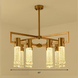 Modern Clear Crystal Pendant Chandelier With Led Lights - Gold Hanging Ceiling Light For Bedroom