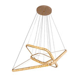 3-Tier Modernism Chandelier Light With Led Clear Crystal Gold Finish - Restaurant Pendant Lighting