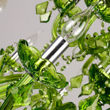 Modern Crystal Chandelier: Green Hanging Pendant For Bedroom - 6/18 Lights 23/37.5 W