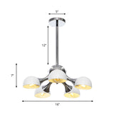 Modern Industrial Dome Hanging Light - 3/4/5 Heads Living Room Chandelier In Black/Chrome Finish
