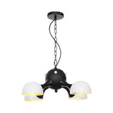 Modern Industrial Dome Hanging Light - 3/4/5 Heads Living Room Chandelier In Black/Chrome Finish
