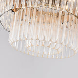 Modern Brass 6-Head Crystal Chandelier Pendant Light With 2 Tiers - Ideal For Living Room