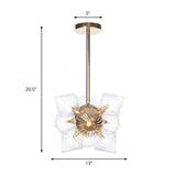 Stylish Farmhouse Diamond Chandelier: Amber/Clear Glass 9/12 Heads Copper/Gold Finish