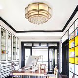 Modern Led Flush Mount Ceiling Light With Clear Crystal Flushmount Lamp For Living Room - Warm