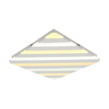 Modern White Led Rhombus Ceiling Light For Bedroom - 19.5/23.5 Wide Flush Mount