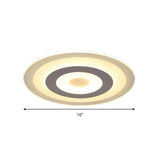 Simple Style White Led Ceiling Light - 16/19.5/23.5 Wide Flush Mount Disc Fixture With Dual Lighting