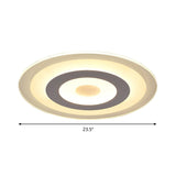 Simple Style White Led Ceiling Light - 16’/19.5’/23.5’ Wide Flush Mount Disc Fixture With