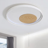 Modern Minimalist Disk Metal Ceiling Light Fixture - White/Black Led Flush Mount 12/16/19.5 Wide