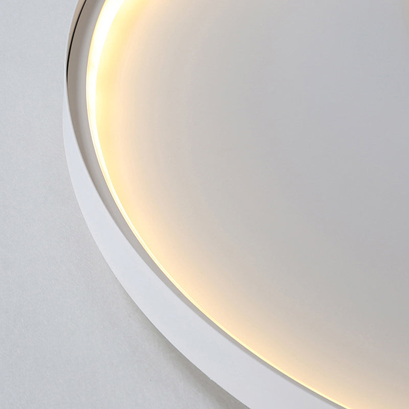 Modern Minimalist Disk Metal Ceiling Light Fixture - White/Black Led Flush Mount 12/16/19.5 Wide