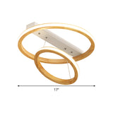 Modern Beige Led Wood Flush Mount Ceiling Light - 17/21/25 Wide Fixture
