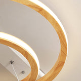 Modern Beige Led Wood Flush Mount Ceiling Light - 17’/21’/25’ Wide Fixture