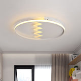Contemporary Acrylic Round Ceiling Light 22/26 Wide Black/White Led Flush Mount Fixture With Remote