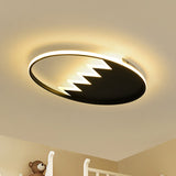 Contemporary Acrylic Round Ceiling Light 22/26 Wide Black/White Led Flush Mount Fixture With Remote