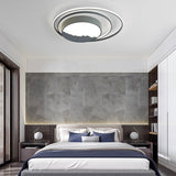 Macaron Grey/White Drum Acrylic Flush Mount Led Ceiling Light - 19.5/23.5 Wide Perfect For Bedrooms