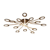 Starburst Led Semi Flush Ceiling Light In Warm/White Minimalistic Design Acrylic 31.5/45 Wide Brown