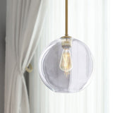 Contemporary Clear Glass Globe Pendant Light - 1 8/10/12 Wide