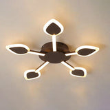Contemporary Sputnik Flush Light In Brown Acrylic - 5/11 Heads 29.5/45 Wide Warm/White Close To