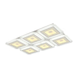 Contemporary Rectangular Ceiling Light With 6 White Bulbs - Perfect For The Living Room