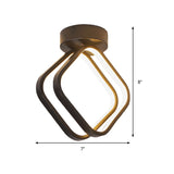 Minimalist Black/White Led Ceiling Light - Acrylic Rhombus Flush Mount Lighting With Warm/White/3